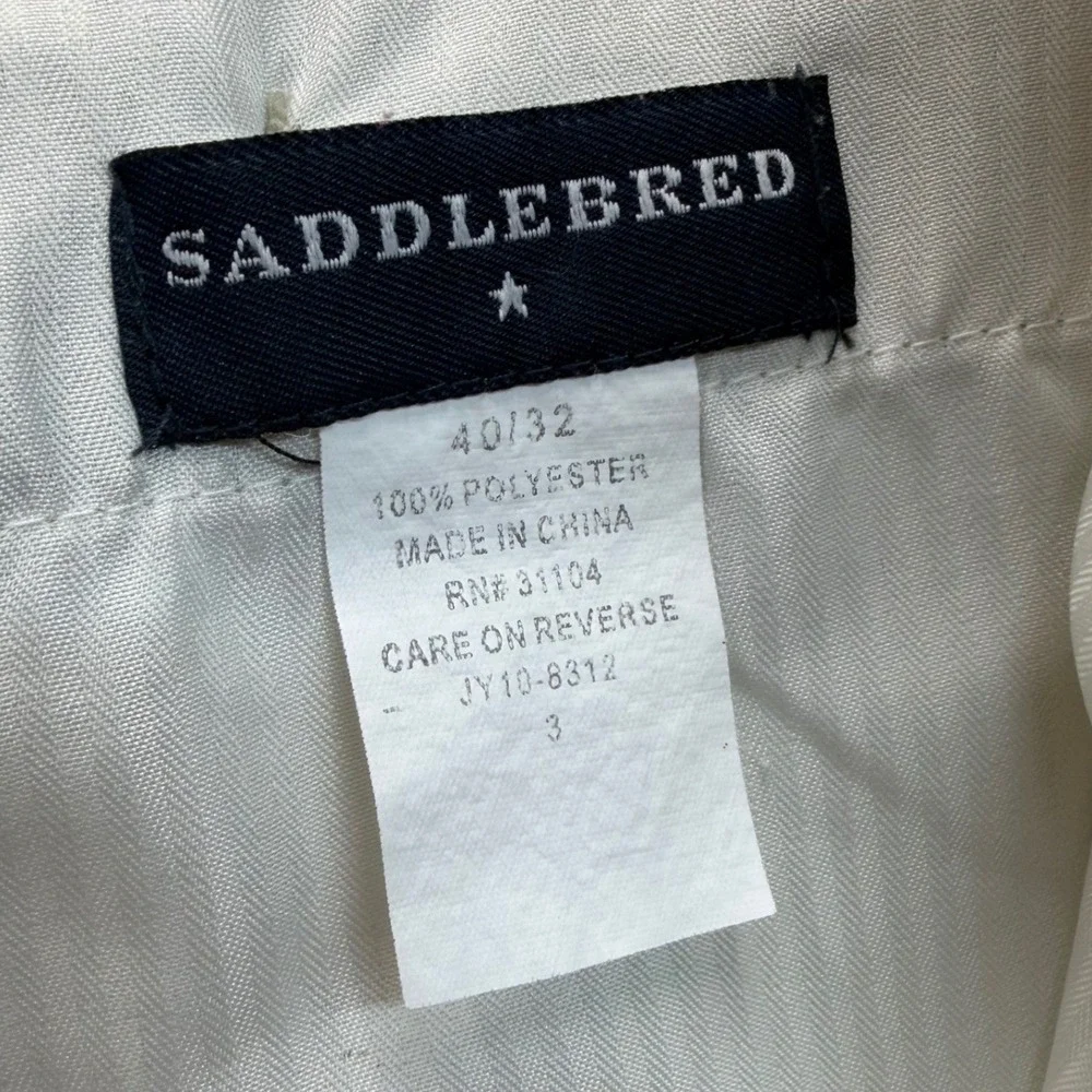 Saddlebred Pleated Dress Pants Mens 40x32 Khaki Tan Cuffed Trousers Office FLAW